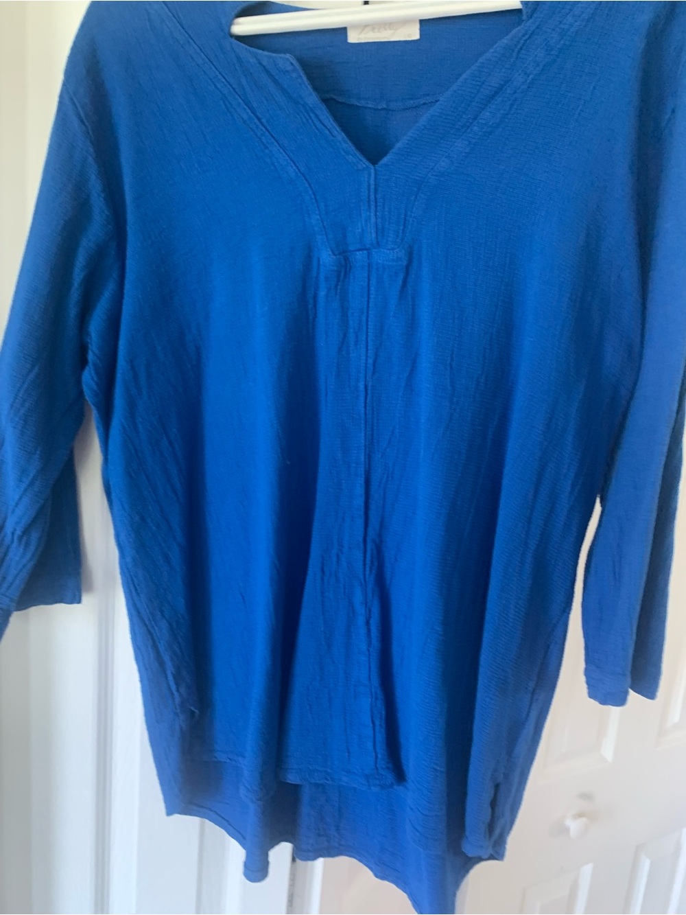 EZZE wear/Pretty royal blue tunic size L relaxed fit 100% cotton